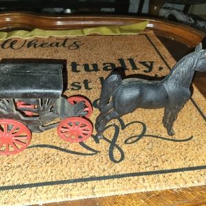 Cast-iron vintage horse and buggy